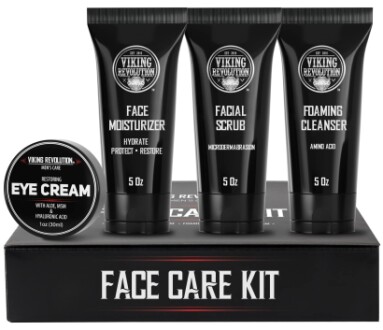 Viking Revolution Men's Facial Skin Care Kit - Complete Set