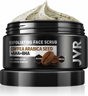 Face Scrub for Men showcasing its packaging and texture