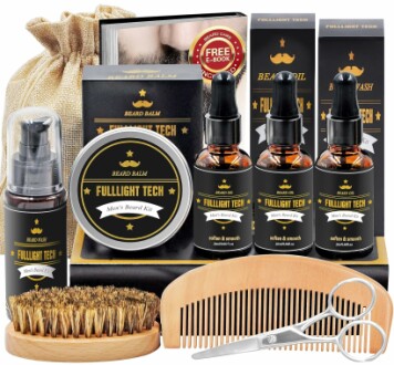 FULLLIGHT TECH Men's Beard Grooming & Care Kit contents