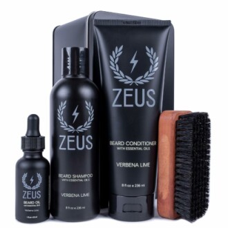 ZEUS Deluxe Beard Wash & Grooming Kit contents