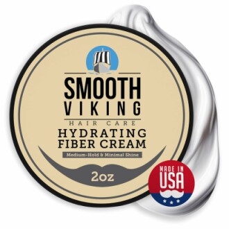 Smooth Viking Hydrating Fiber Cream application on hair